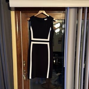 Calvin Klein Black and White Midi Dress